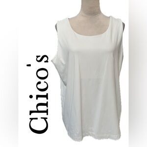 B11 Chico's Women’s White Sleeveless Top Size 3.
Bust 44” 
Length 24.5”